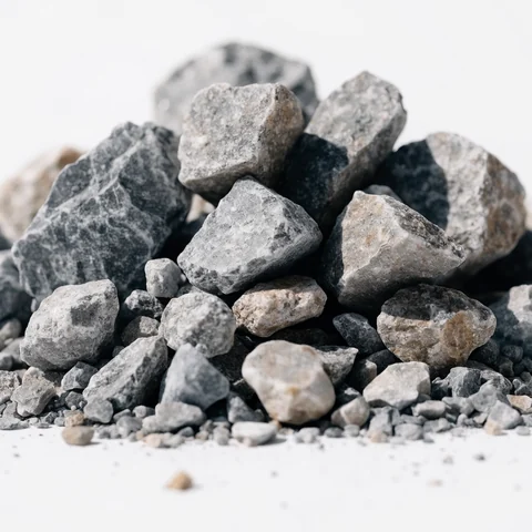 Britas e agregados minerais de granulometrias variadas